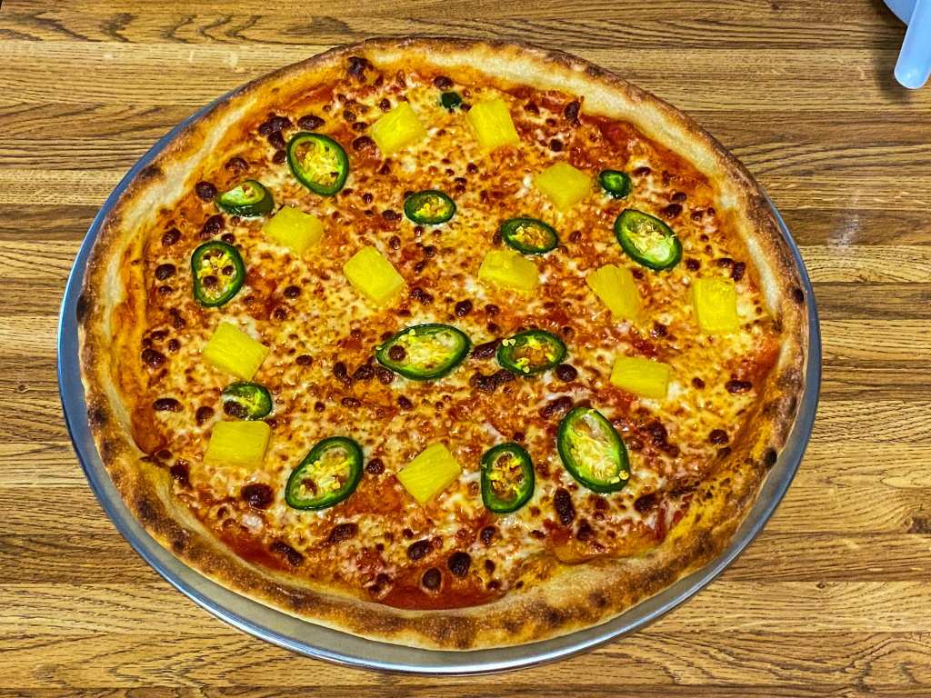 Pineapple and jalapeno pizza
